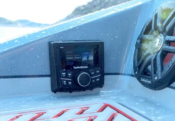 PMX-1R Marine Remote installed in the side of a boat